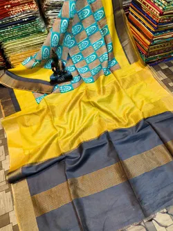 Lightweight Jaisree Silk With Bhagalpuri Screen Print.